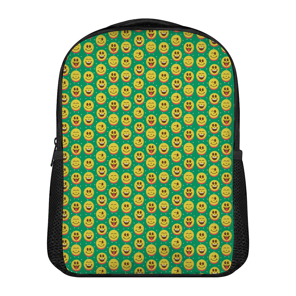 Cute Christmas Emoji Pattern Print Casual Backpack