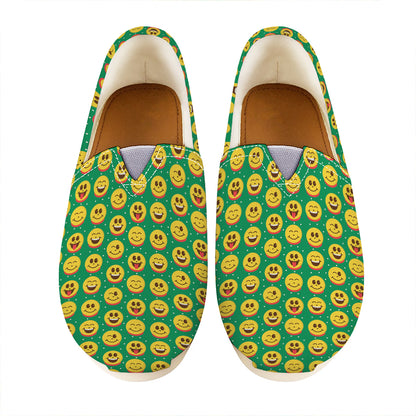 Cute Christmas Emoji Pattern Print Casual Shoes