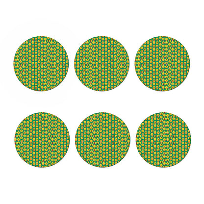 Cute Christmas Emoji Pattern Print Coaster Set