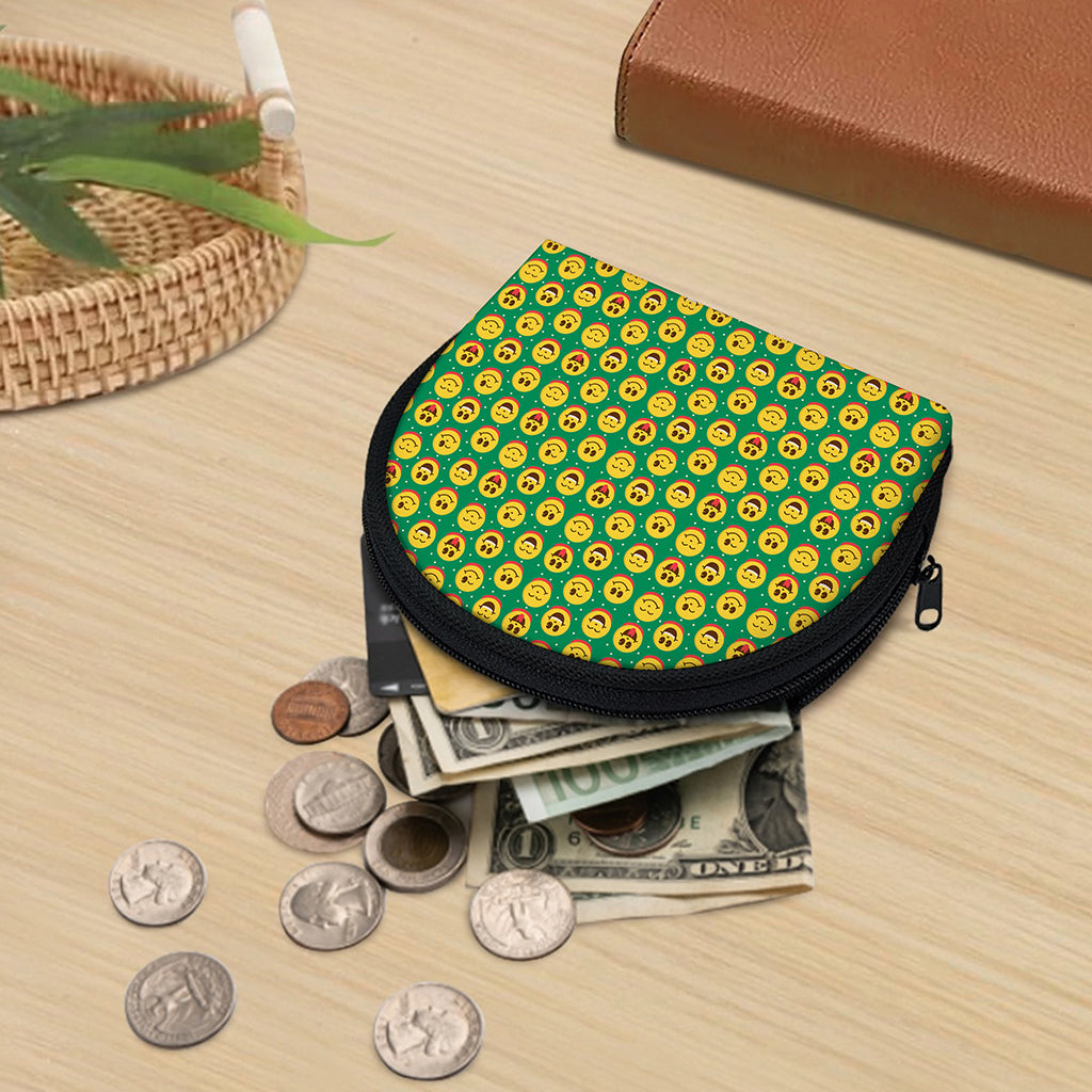 Cute Christmas Emoji Pattern Print Coin Purse