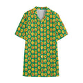 Cute Christmas Emoji Pattern Print Cotton Hawaiian Shirt
