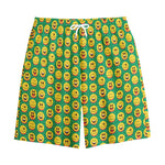 Cute Christmas Emoji Pattern Print Cotton Shorts