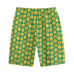 Cute Christmas Emoji Pattern Print Cotton Shorts