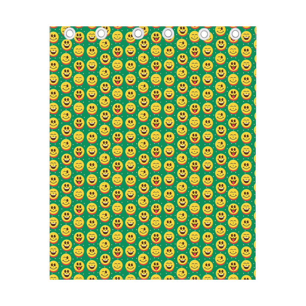 Cute Christmas Emoji Pattern Print Curtain