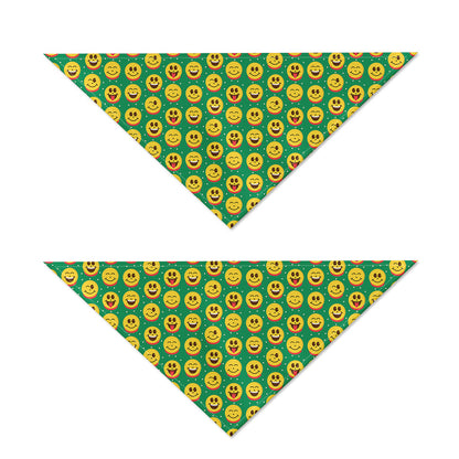 Cute Christmas Emoji Pattern Print Dog Bandana