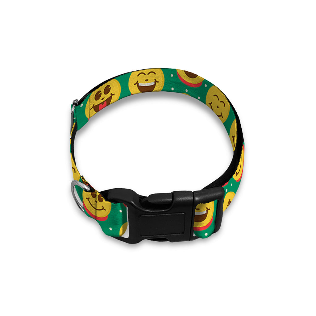 Cute Christmas Emoji Pattern Print Dog Collar