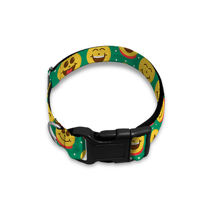 Cute Christmas Emoji Pattern Print Dog Collar