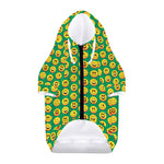 Cute Christmas Emoji Pattern Print Dog Zip Up Hoodie
