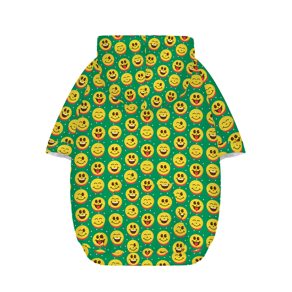Cute Christmas Emoji Pattern Print Dog Zip Up Hoodie