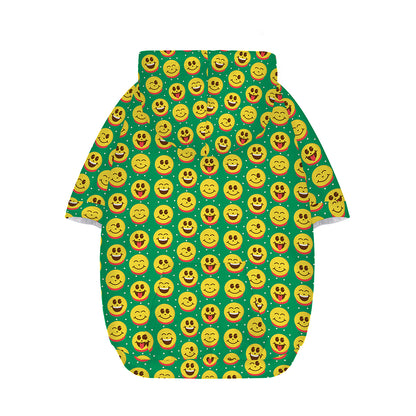 Cute Christmas Emoji Pattern Print Dog Zip Up Hoodie