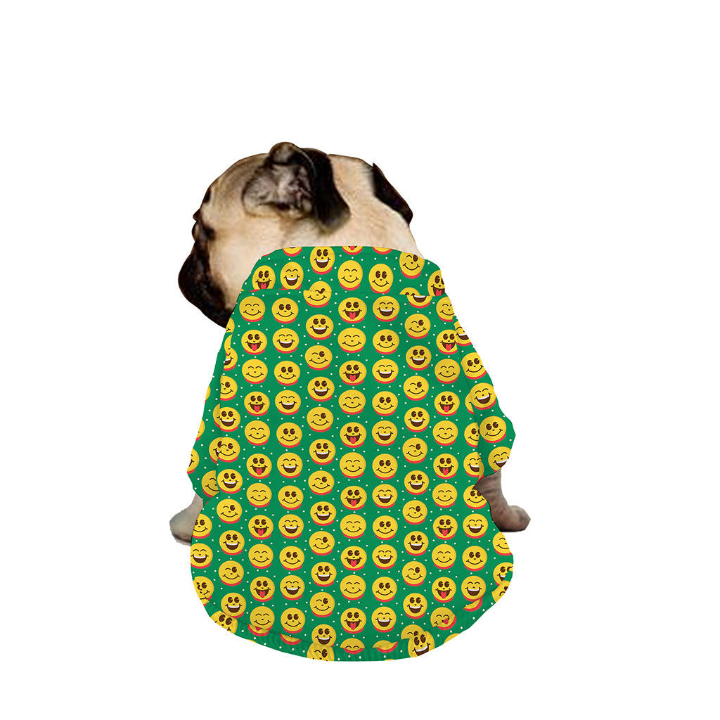 Cute Christmas Emoji Pattern Print Dog Zip Up Jacket