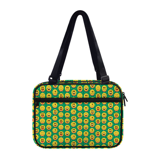 Cute Christmas Emoji Pattern Print Double Strap Bible Bag