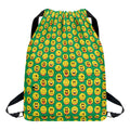 Cute Christmas Emoji Pattern Print Drawstring Backpack