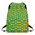 Cute Christmas Emoji Pattern Print Drawstring Backpack