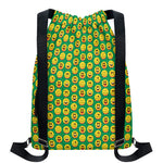 Cute Christmas Emoji Pattern Print Drawstring Backpack
