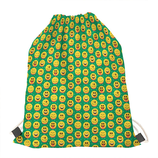 Cute Christmas Emoji Pattern Print Drawstring Bag