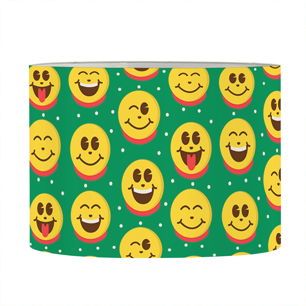 Cute Christmas Emoji Pattern Print Drum Lamp Shade
