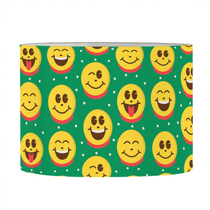 Cute Christmas Emoji Pattern Print Drum Lamp Shade