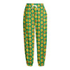 Cute Christmas Emoji Pattern Print Fleece Lined Knit Pants