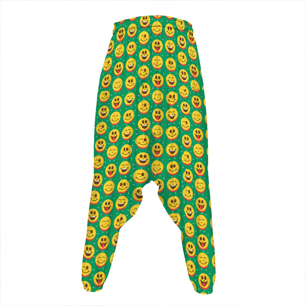 Cute Christmas Emoji Pattern Print Hammer Pants