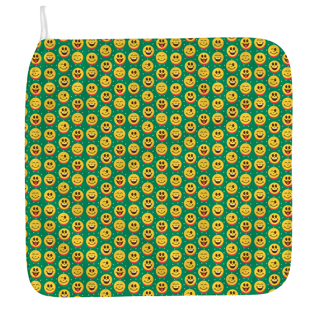 Cute Christmas Emoji Pattern Print Hand Towel