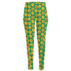 Cute Christmas Emoji Pattern Print High-Waisted Pocket Leggings