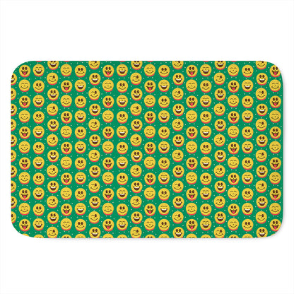 Cute Christmas Emoji Pattern Print Indoor Door Mat