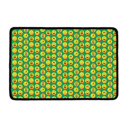 Cute Christmas Emoji Pattern Print Kitchen Mat