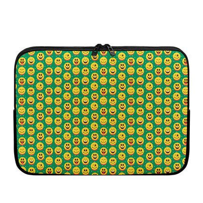 Cute Christmas Emoji Pattern Print Laptop Sleeve
