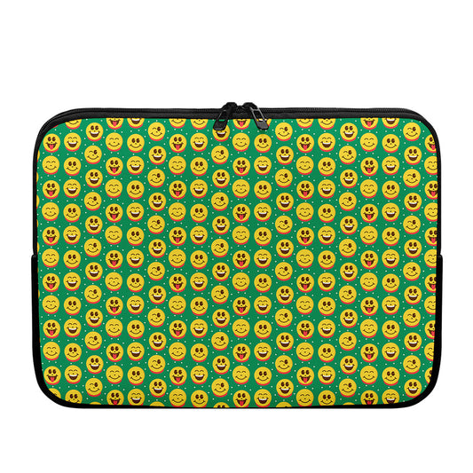 Cute Christmas Emoji Pattern Print Laptop Sleeve