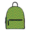 Cute Christmas Emoji Pattern Print Leather Backpack