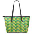 Cute Christmas Emoji Pattern Print Leather Tote Bag With Zipper