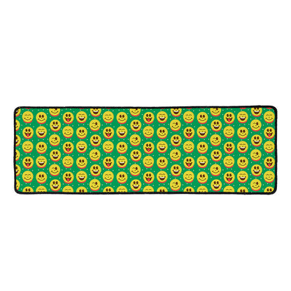 Cute Christmas Emoji Pattern Print Long Kitchen Mat