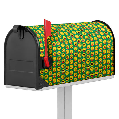 Cute Christmas Emoji Pattern Print Mailbox Cover