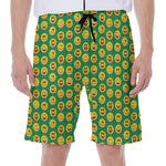 Cute Christmas Emoji Pattern Print Men's Beach Shorts