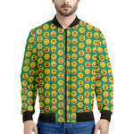 Cute Christmas Emoji Pattern Print Men's Bomber Jacket