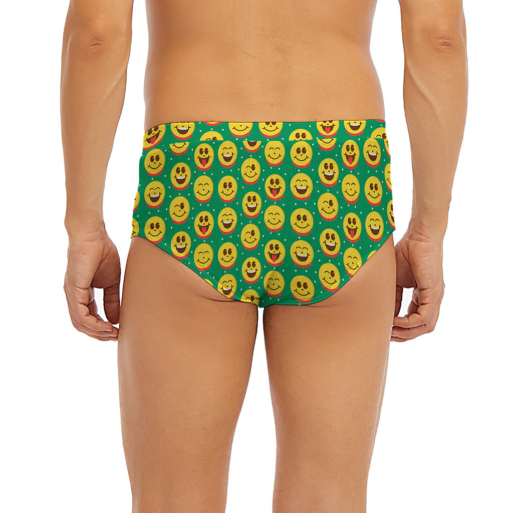Cute Christmas Emoji Pattern Print Men's Briefs