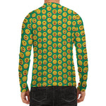 Cute Christmas Emoji Pattern Print Men's Long Sleeve Rash Guard