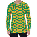 Cute Christmas Emoji Pattern Print Men's Long Sleeve T-Shirt