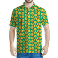 Cute Christmas Emoji Pattern Print Men's Polo Shirt