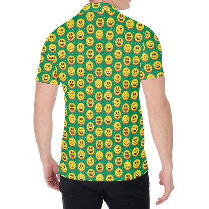 Cute Christmas Emoji Pattern Print Men's Shirt