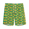 Cute Christmas Emoji Pattern Print Men's Sports Shorts