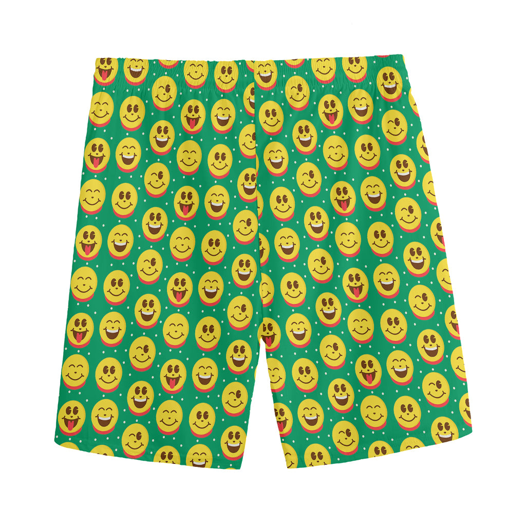 Cute Christmas Emoji Pattern Print Men's Sports Shorts