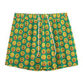 Cute Christmas Emoji Pattern Print Mesh Shorts