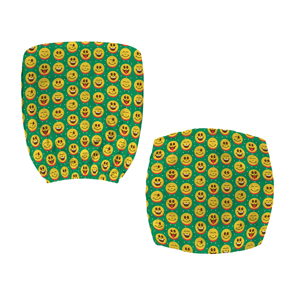 Cute Christmas Emoji Pattern Print Office Chair Cover