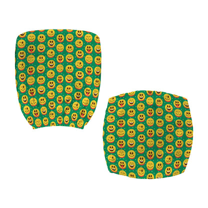 Cute Christmas Emoji Pattern Print Office Chair Cover