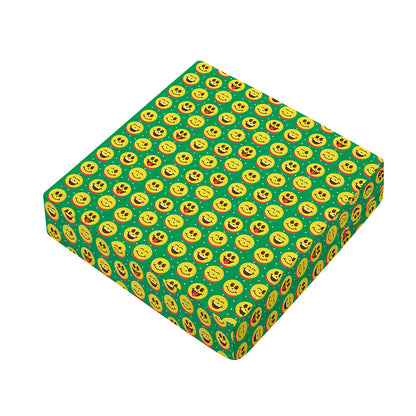 Cute Christmas Emoji Pattern Print Outdoor Seat Cushion Cover