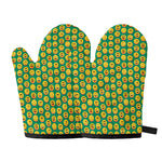 Cute Christmas Emoji Pattern Print Oven Mitts