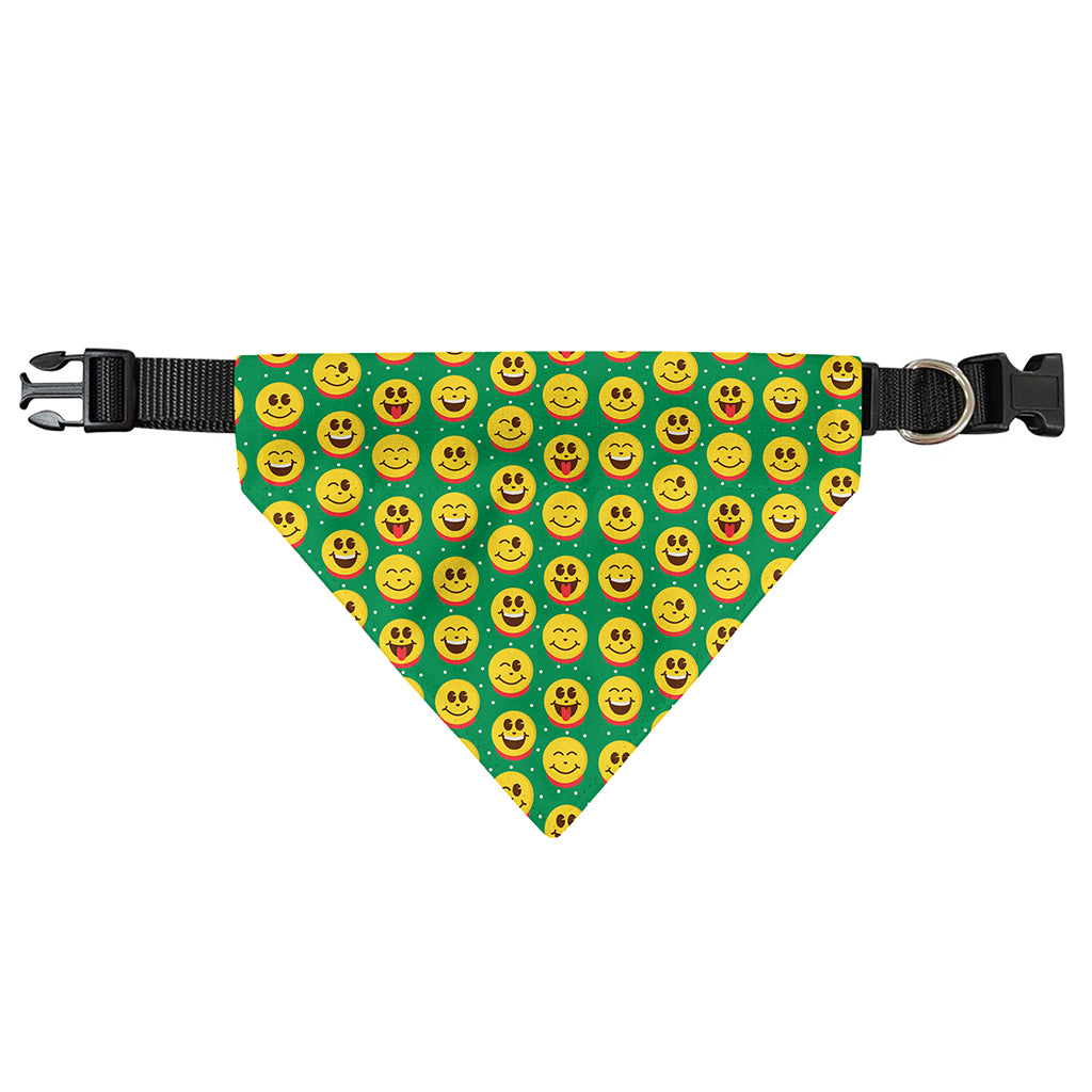Cute Christmas Emoji Pattern Print Over The Collar Dog Bandana