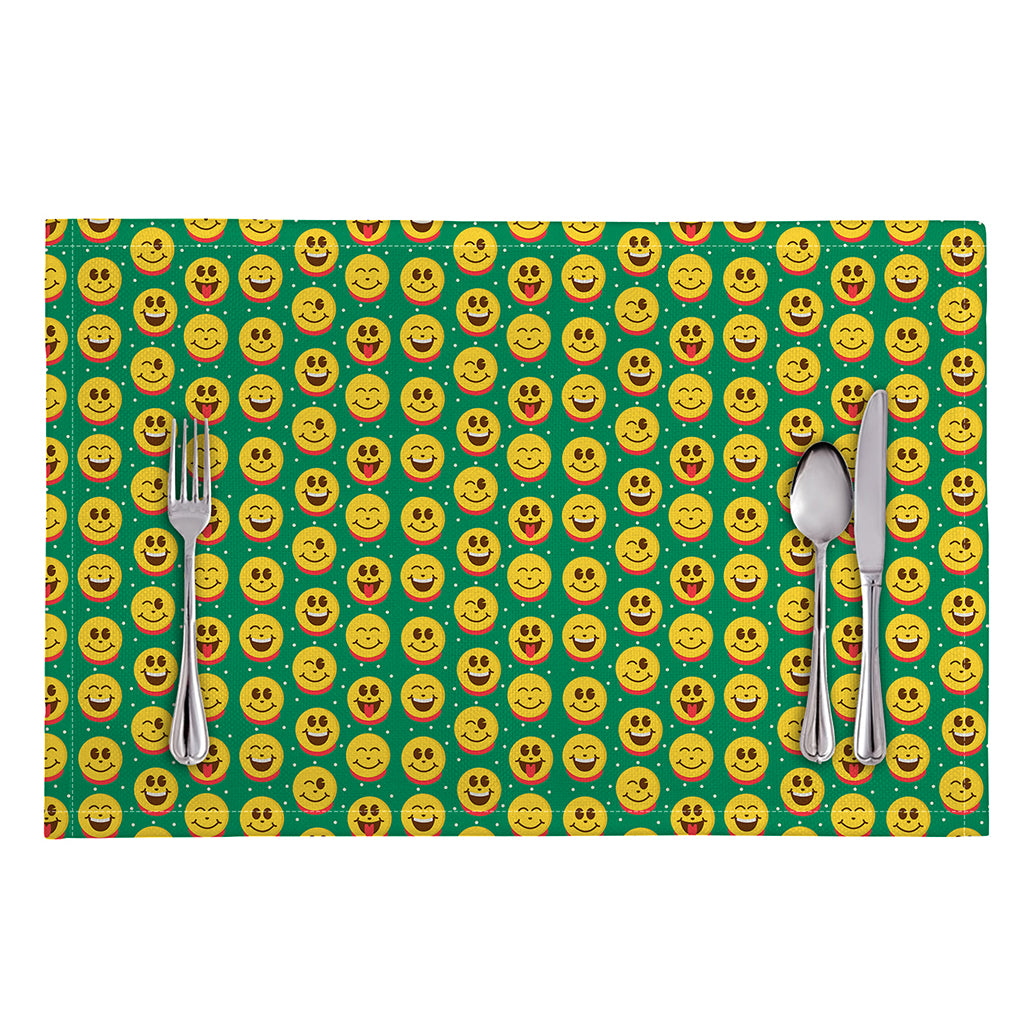 Cute Christmas Emoji Pattern Print Placemat